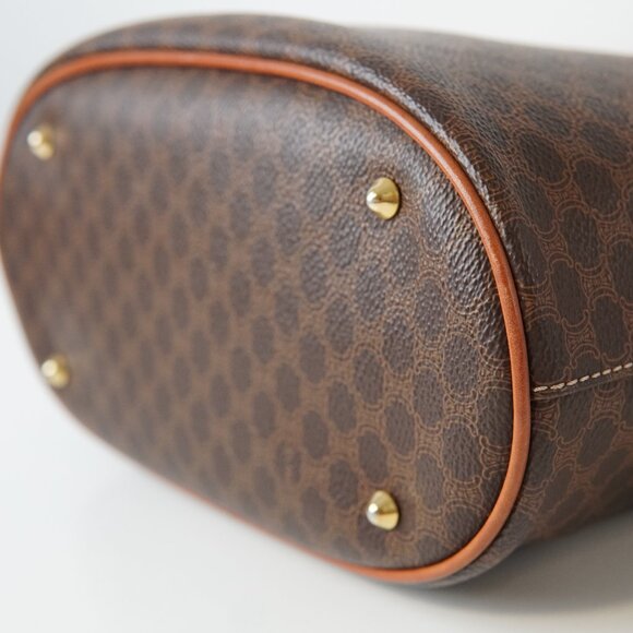 CELINE Macadam Tote Bag – Vintage Bucket Style Brown | Coated Canvas and Leather - Picture 8 of 10